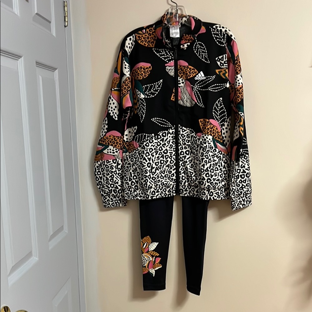 Adidas Multicolor Patterned Jacket and matching leggings